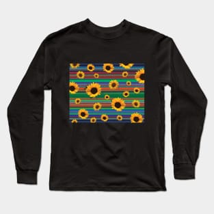 Serape Sunflowe Long Sleeve T-Shirt